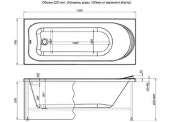 Акриловая ванна Aquanet Nord NEW 170x70 (с каркасом)