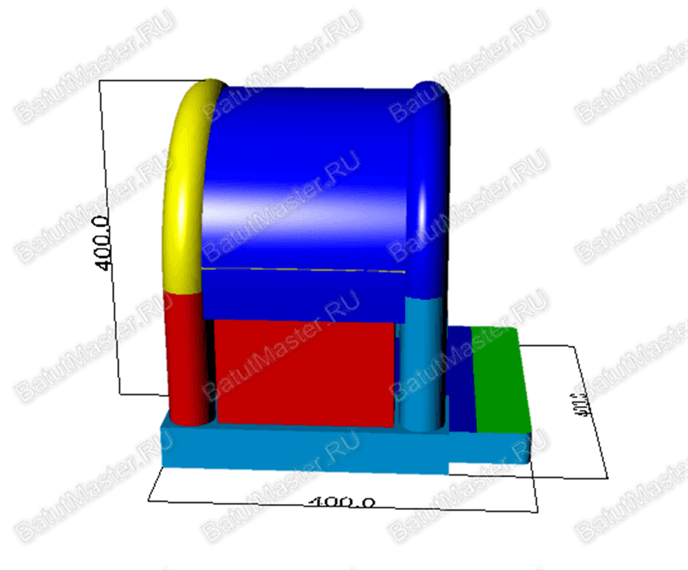 Коммерческий надувной батут "Синее море" с крышей