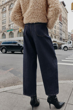 ZARA БРЮКИ BALLOON, СИНИЙ