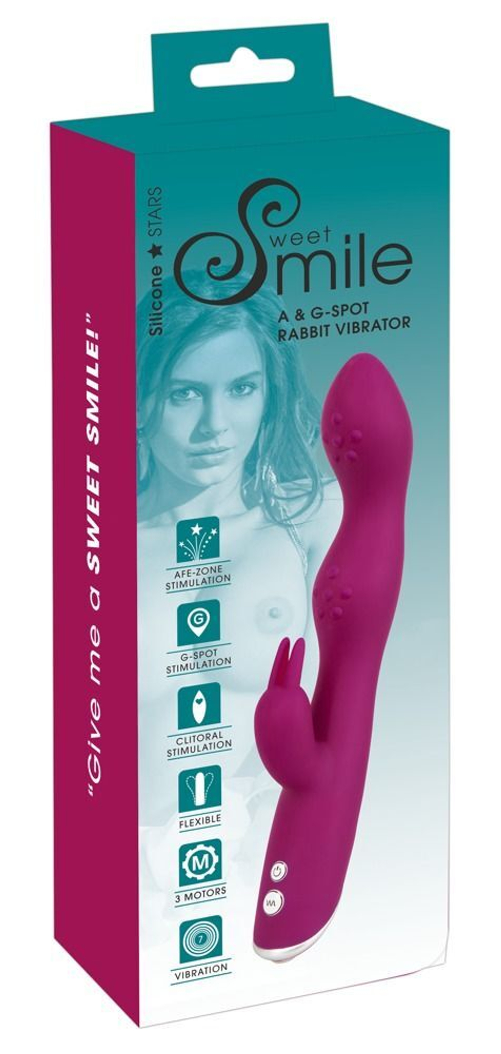 Фиолетовый вибратор A & G-Spot Rabbit Vibrator для стимуляции зон G и A - 23,6 см. (Цвет: фиолетовый)