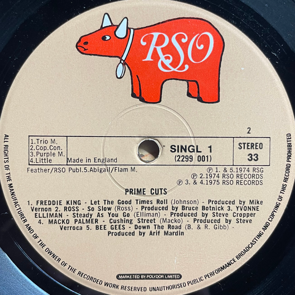 Сборник RSO Prime Cuts (Англия 1975г.) 10"