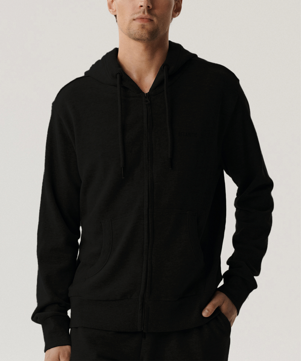 Мужская толстовка с капюшоном Atlantic, 1 шт. в уп., хлопок, черная, HMT-001