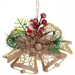Украшение подвесное «Колокольчик с ягодами» 18*14 см, шампань