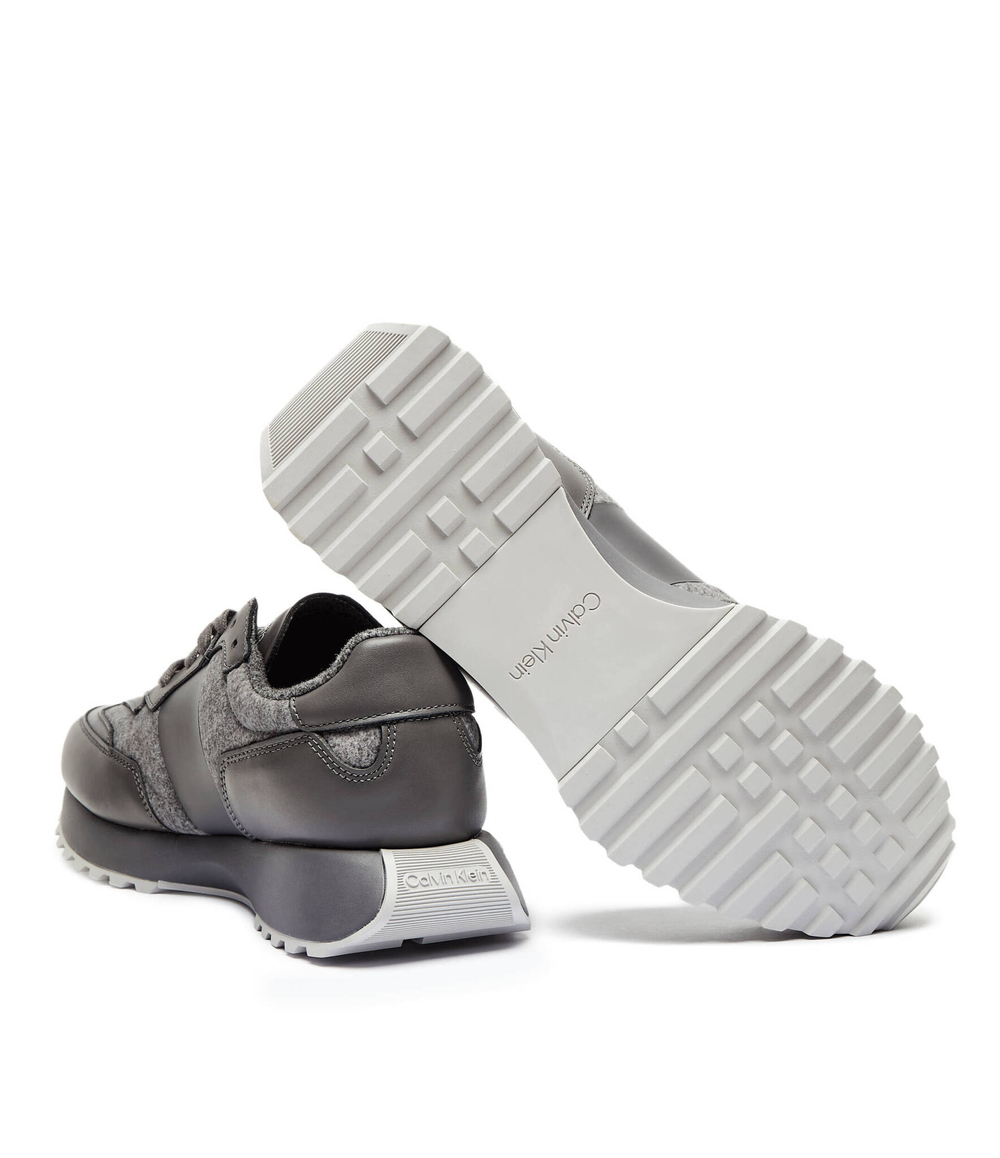 Кожаные кроссовки Calvin Klein - серый(HM0HM01598)