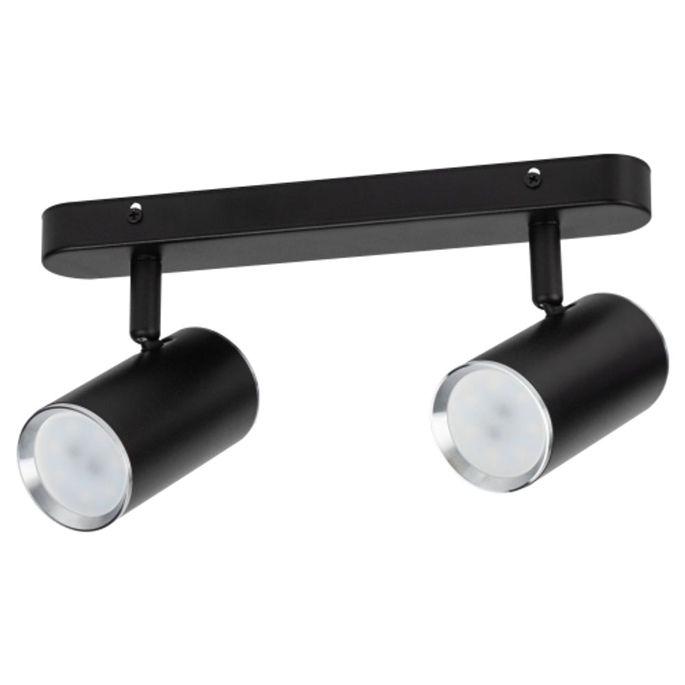 Светильник настенно-потолочный спот ЭРА OL35-2 BK MR16 GU10 IP20 черный хром | Накладные светильники