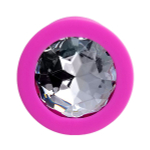 Розовая анальная втулка 7см с прозрачным кристаллом ToyFa ToDo Brilliant 357034