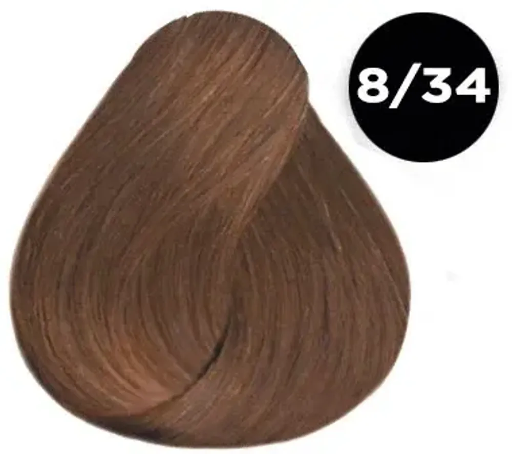 Перманентная крем-краска для волос «Светло-русый золотисто-медный» 8/34, Ollin Performance, 60 мл.