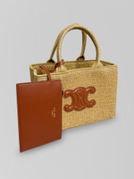 Сумка 8886 прямоугольная соломенная с кошельком в комплекте