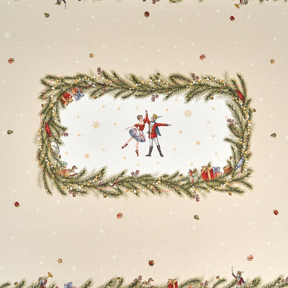 СКАТЕРТЬ "ЩЕЛКУНЧИК" 140Х180СМ БЕЖЕВЫЙ,100%ХЛОПОК , ТВИЛ