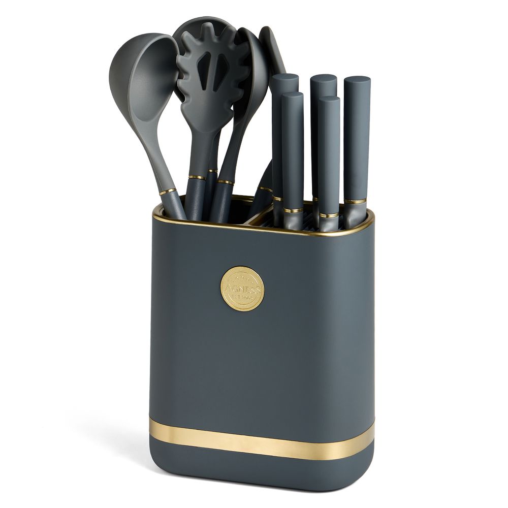 НАБОР AGNESS ИЗ 11ПР: 5 НОЖЕЙ,ПОДСТАВКА,ПОЛОВНИК,ЛОЖКА,ЛОПАТКА,ШУМОВКА,ЛОЖКА ДЛЯ СПАГЕТТИ