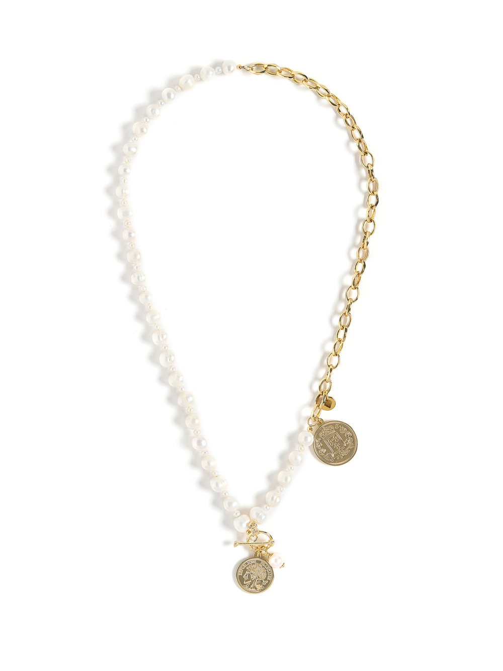 Колье "Medal pearl" Gold