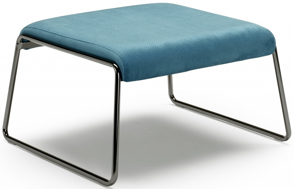 Пуф с обивкой Scab Design Lisa Lounge Pouf, черный глянцевый никель, голубой