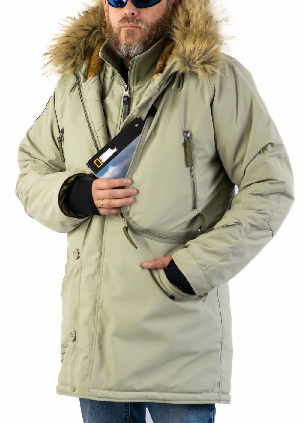 Куртка мужская зимняя Apolloget Expedition 2019 (хаки - silver green/olive)