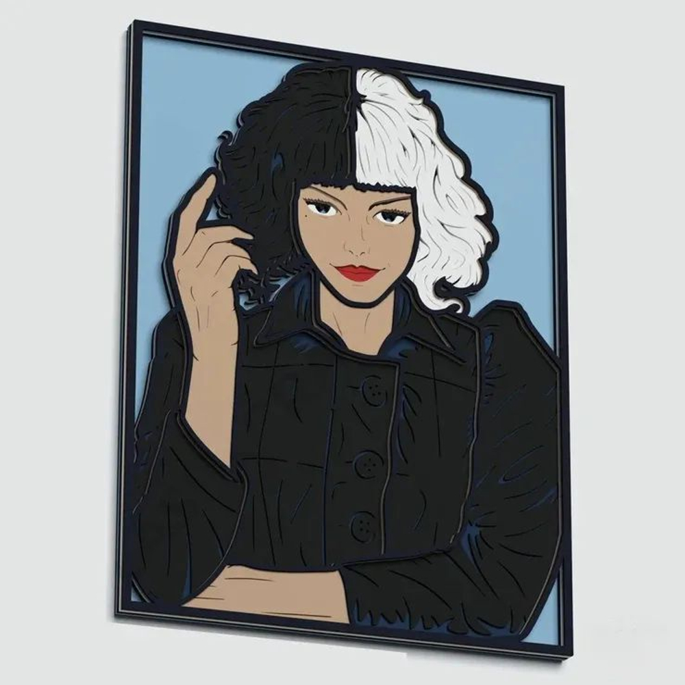 3D Картина по номерам из дерева Круэлла, 23x30 см