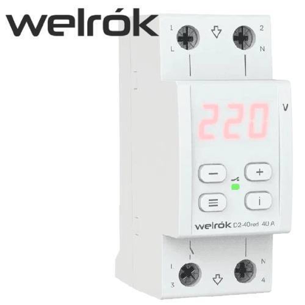 Реле напряжения (WELROK) D2-40A red