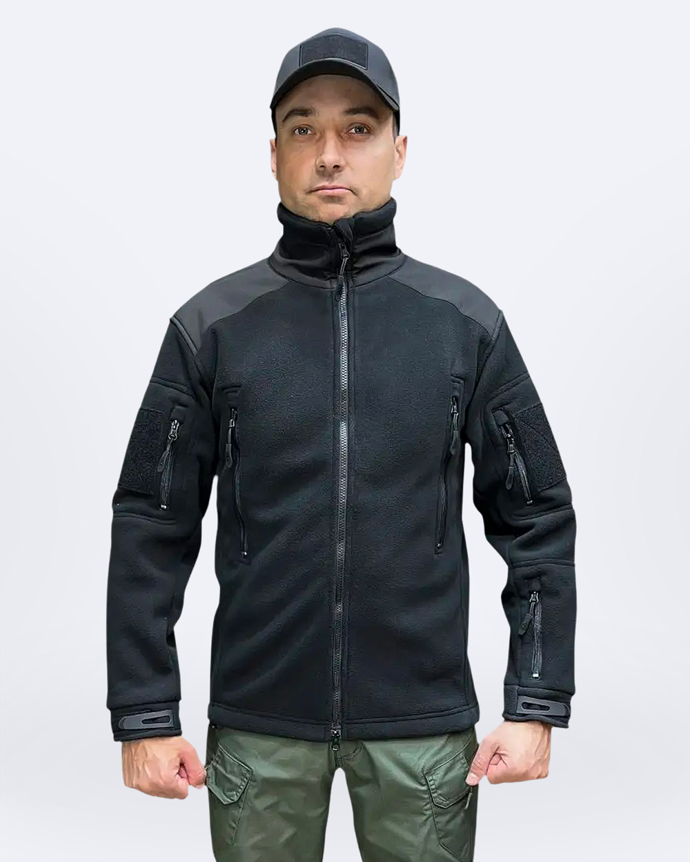 Флисовая кофта 7.26 без капюшона, Черный