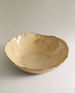 ZARA HOME ГЛУБОКАЯ ТАРЕЛКА ИЗ КЕРАМИКИ С ДЕКОРАТИВНОЙ ОТДЕЛКОЙ, РЫЖЕВАТО-КОРИЧНЕВЫЙ