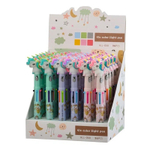 Ручка шариковая, автоматическая, 6в1, Basir, 6-ти цветная, серия "Единорог", с резиновой фигуркой и фонариком, 36 шт