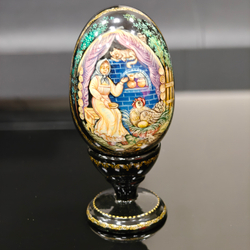 Яйцо сувенирное "Курочка ряба" мал.(ручная роспись Палех)