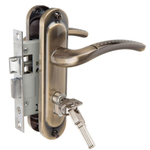 Замок врезной Trodos, 50/106-ЦМ70 AB, 202050, ручка в комплект, цилиндровый, бронза