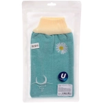 Мочалка - варежка массажная «Premium - RIKOTTO», цвет небесный, 24,5*15,5см (ZIPпакет)