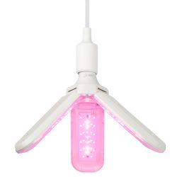 Фитолампа для растений светодиодная ЭРА FITO-24W-RB-E27-FOLD 3-х лепестковая красно-синего спектра 24 Вт Е27