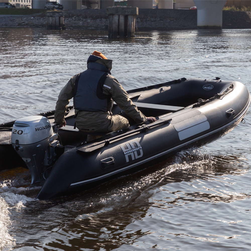 Надувная ПВХ-лодка BADGER Heavy Duty 370 AL, Черный