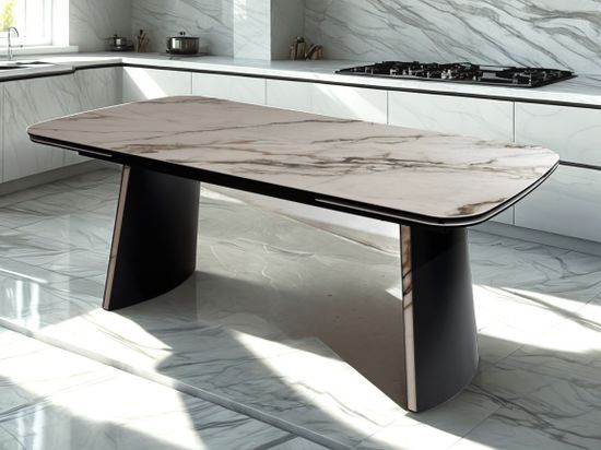 Стол VALDEMAR 180 KL-188 итальянская керамика, стекло/ каркас темно-серый/Kl-188