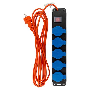 Удлинитель сетевой с выключателем 5м (220В, 3х1мм?,16А,5 розеток) Forsage F-1005-5