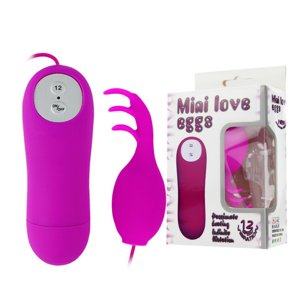Вибро-яйцо из силикона Mini Love Eggs (12 режимов) (Цвет: фуксия)