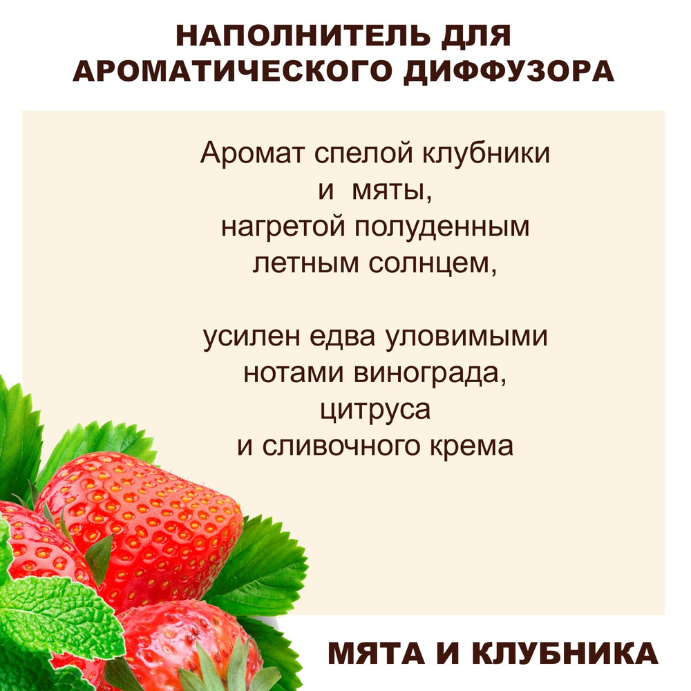 Мята и клубника - Наполнитель для ароматического диффузора