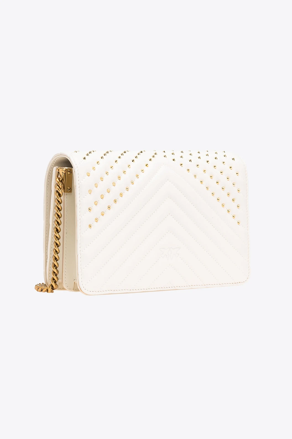 CLASSIC LOVE BAG CLICK CHEVRON STUDS – white-antique gold