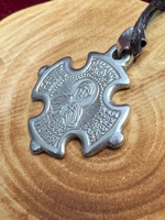 Святая Юлия (Иулия) Нательная икона в форме креста с серебрением