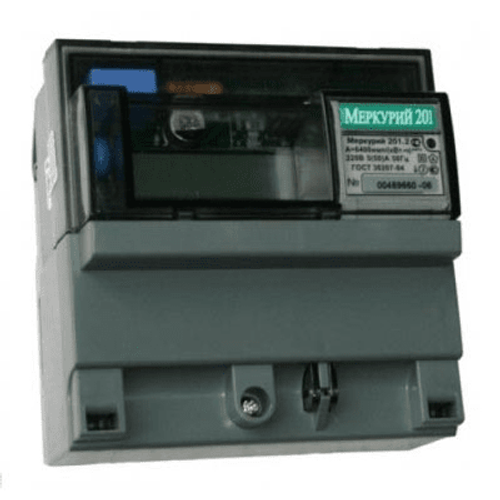 Счетчик Меркурий 201.2 5-50А 230В DIN ЖКИ 1-фазный 1 тарифный