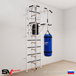 Шведская стенка Sv Sport усиленная 6751 (Турник стандарт/Брусья/Канат/Лестница/Цепь/Мешок 15кг)