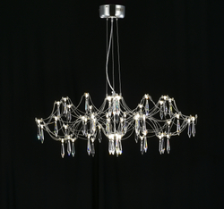 Подвесная люстра светодиодная с пультом и хрустальными подвесками Asfour MyFar Ersilia MR2660-60P-76AP