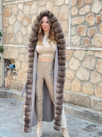 Кашемировое пальто с баргузинским соболем