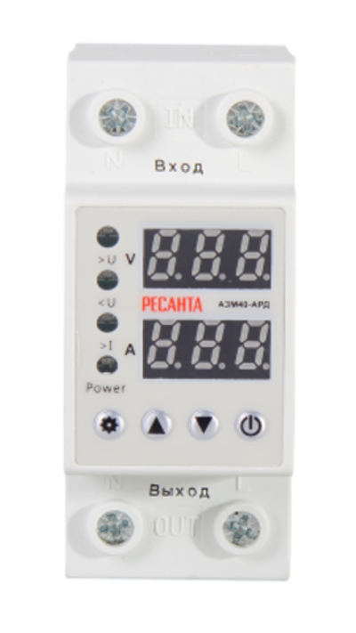 Автоматический защитный модуль от повышенного/пониженного напряжения Ресанта АЗМ-40АРД