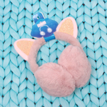 Наушники меховые «Salon Teplo», кошечка, цвет розовый пудинг, ( подвес Ultramarine)