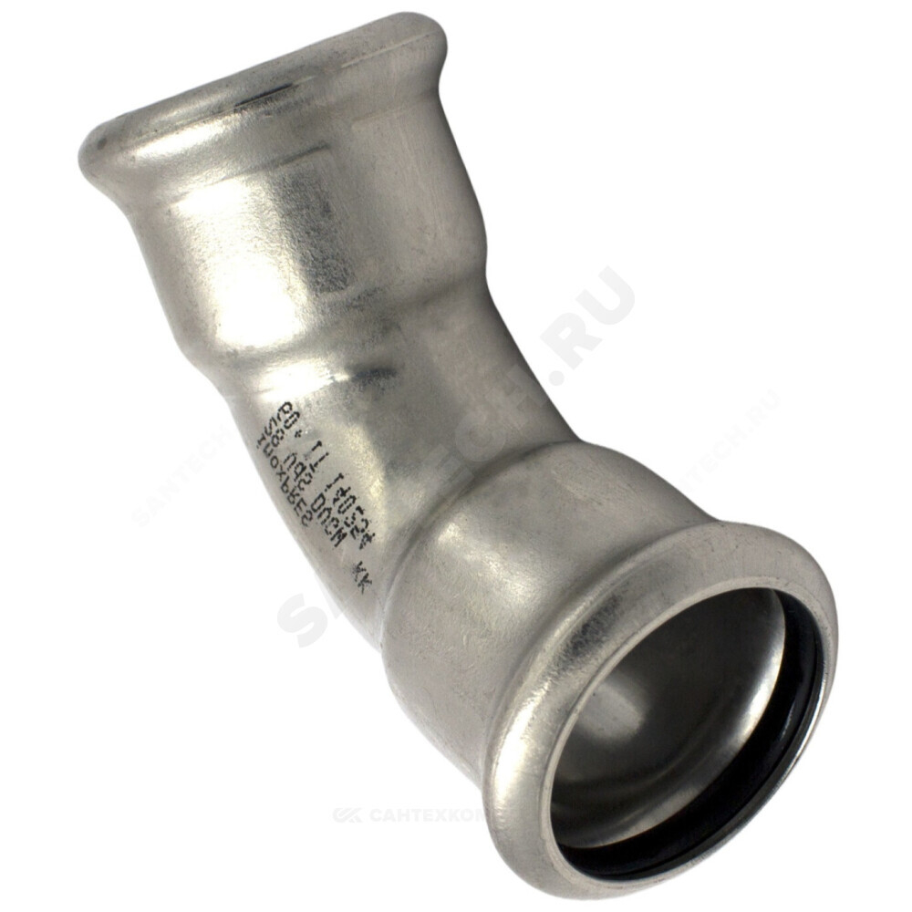 Отвод сталь нерж AISI 316L 45гр Дн 15 Ру16 пресс Inoxpres RM 181015450C