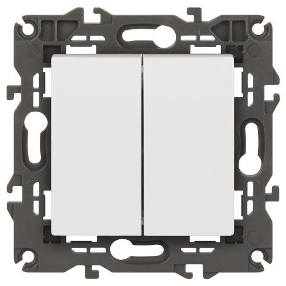 Выключатель 2-кл. СП Elegance 14-1104-01 10А IP20 250В 10AX механизм бел. Эра Б0034229