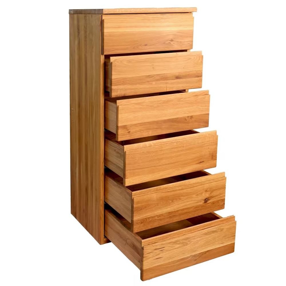 Комод, 50х45х120, Дольче Вита, для одежды, в прихожую, из массива дуба, высокий с 6 ящиками, MAKOSA