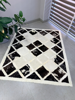 Ковер прямоугольный натуральный мех овчина, 210 х 170 см.