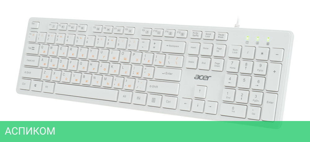 Клавиатура Acer OKW123 белый (ZL.KBDEE.00D)
