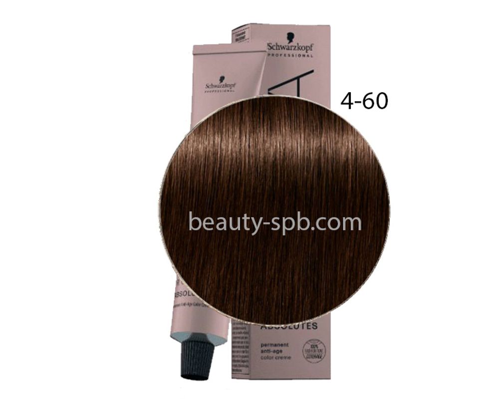 Schwarzkopf Professional краска для волос Игора Absolutes тон 4-60 Средний коричневый шоколадный натуральный 60мл