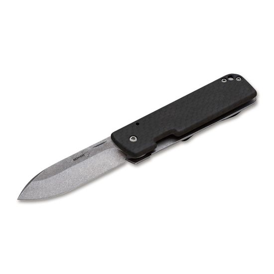 Складной нож Boker 01BO467 Lancer 42 Carbon c клинком из стали D2, рукоять карбон / Stainless Steel