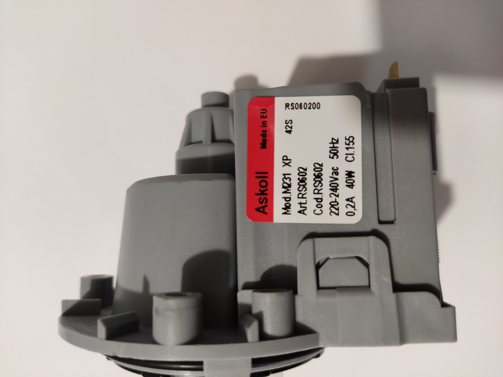 Насос сливной (помпа) Askoll 3 40w 3 винта медь клеммы сзади для стиральных машин PMP000UN С00144997, , PMP026UN, AV5416, 40Вт