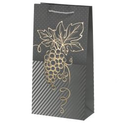 GAEM Пакет подарочный для бутылок (бумага 210г/м2, блок микс 12шт), L18 W9 H35 см, 4в.