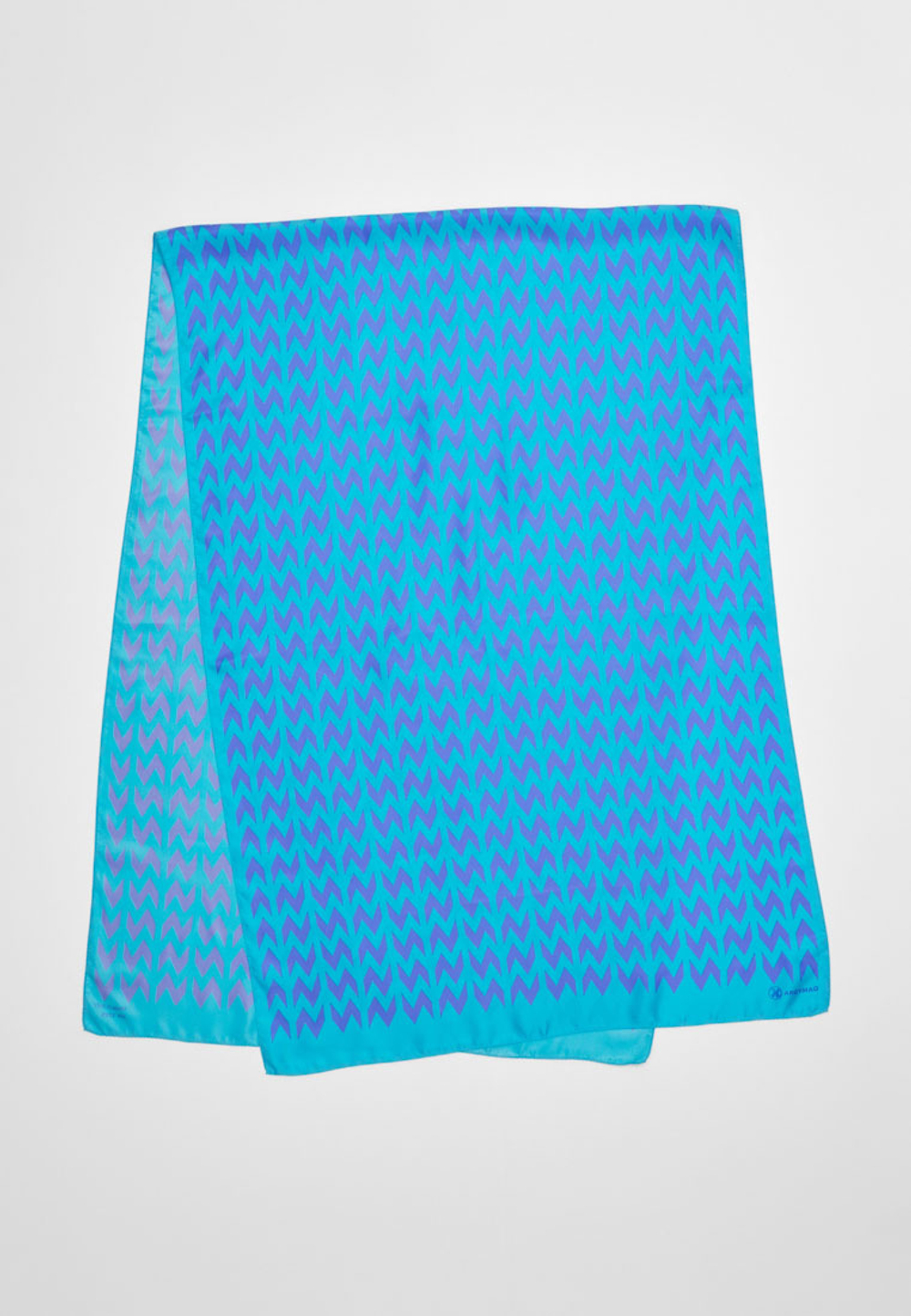 Шелковый палантин SOROKONOZHKA BLUE/PURPLE 68×200