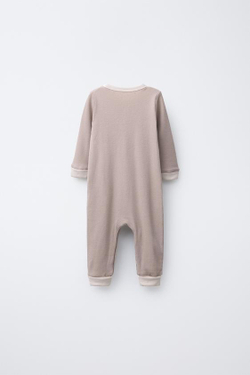 ZARA НАБОР ИЗ ДВУХ ЦЕЛЬНЫХ ПИЖАМ В РУБЧИК, СИНИЙ